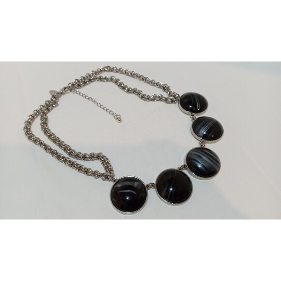 Charming Charlie Round Faux Rainbow Obsidian Statement Necklace - Picture 1 of 7